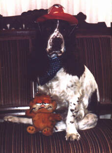 Mandy poses with Garfield